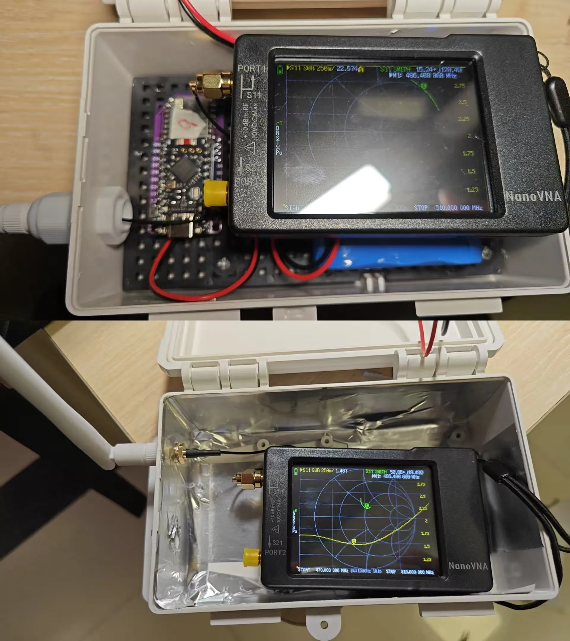 NanoVNA-无地网上-有地网下